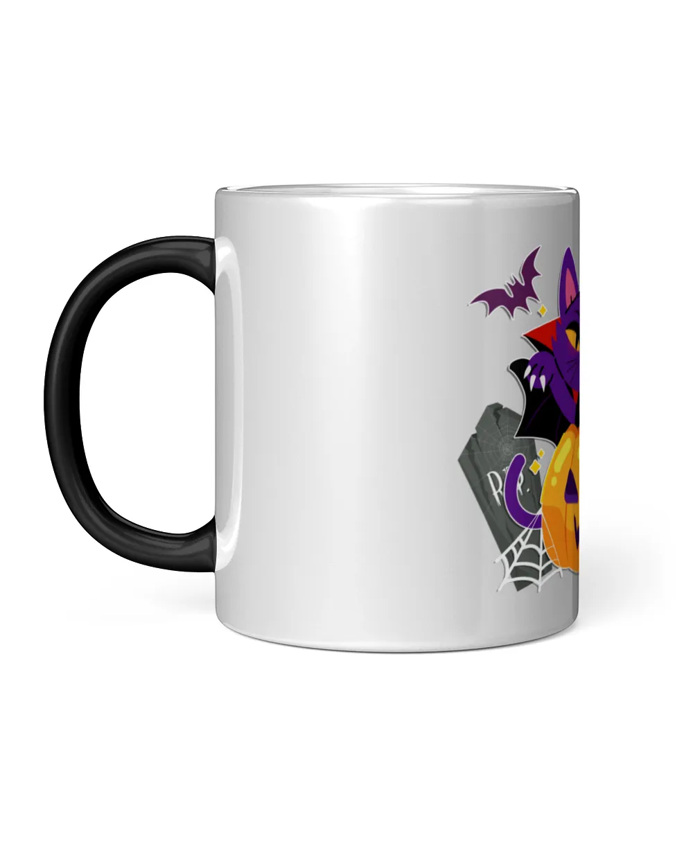Black Cat Pumpkin Wine Tumbler (12 oz), tombstone coffin demon bat