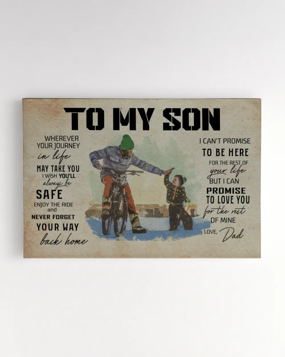 To My Son Ready To Hang Canvas (36X24 inch) white 36x24in
