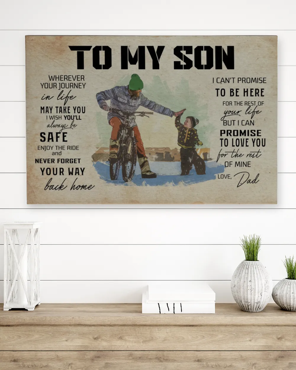 To My Son Ready To Hang Canvas (36X24 inch) white 36x24in