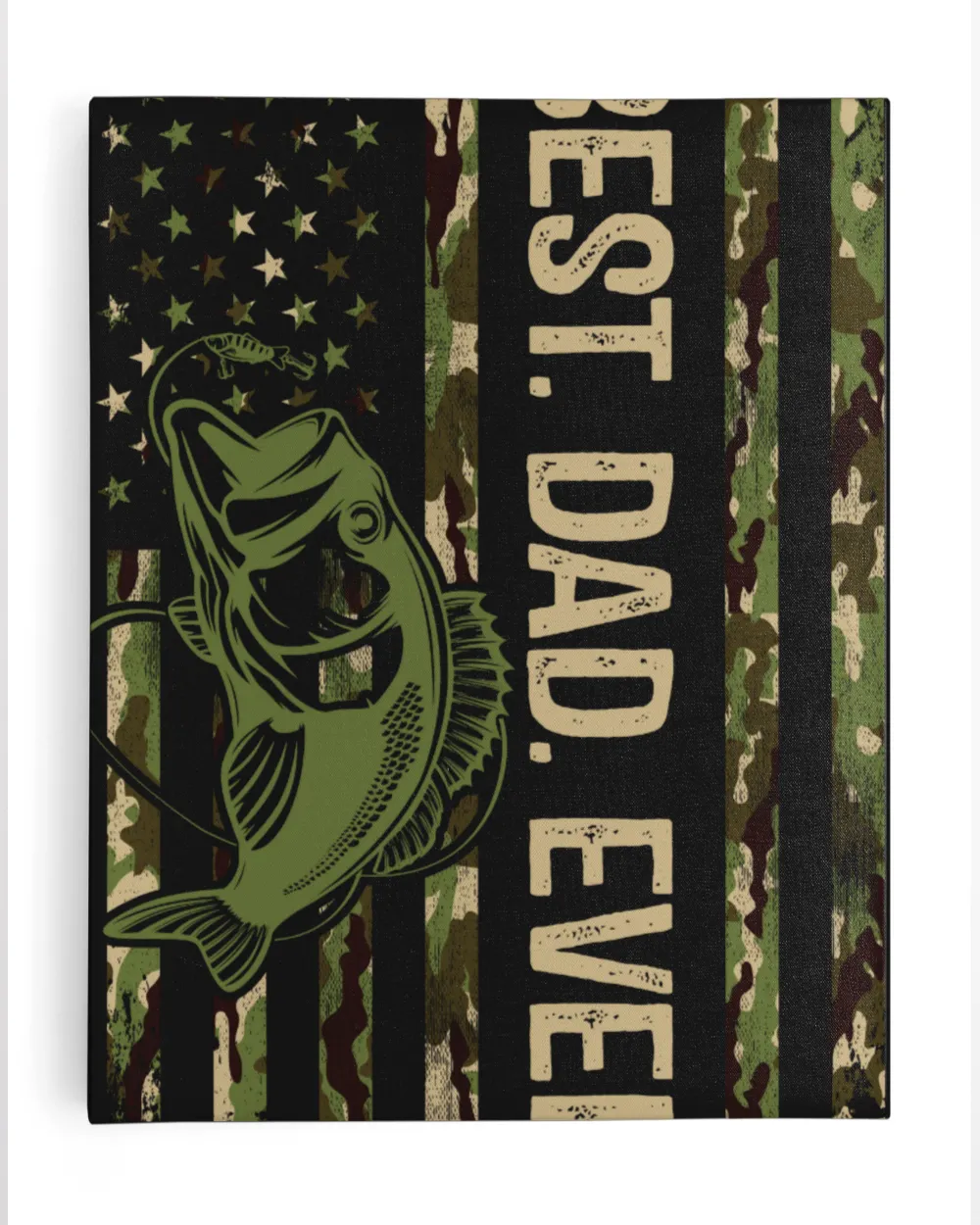 Best Dad Ever American US Flag Camouflage Fathers Day Dad Fishing Fish
