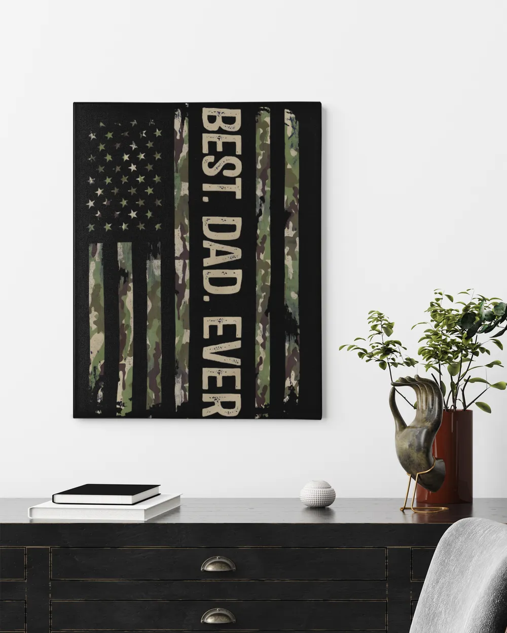 Best Dad Ever American US Flag Camouflage Fathers Day