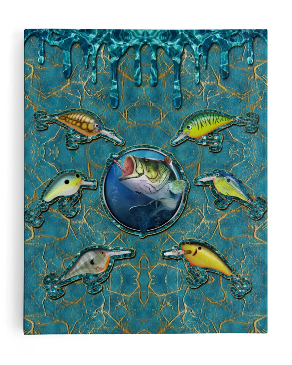 Fishing Ready To Hang Canvas (16x20 inch) white 16x20in