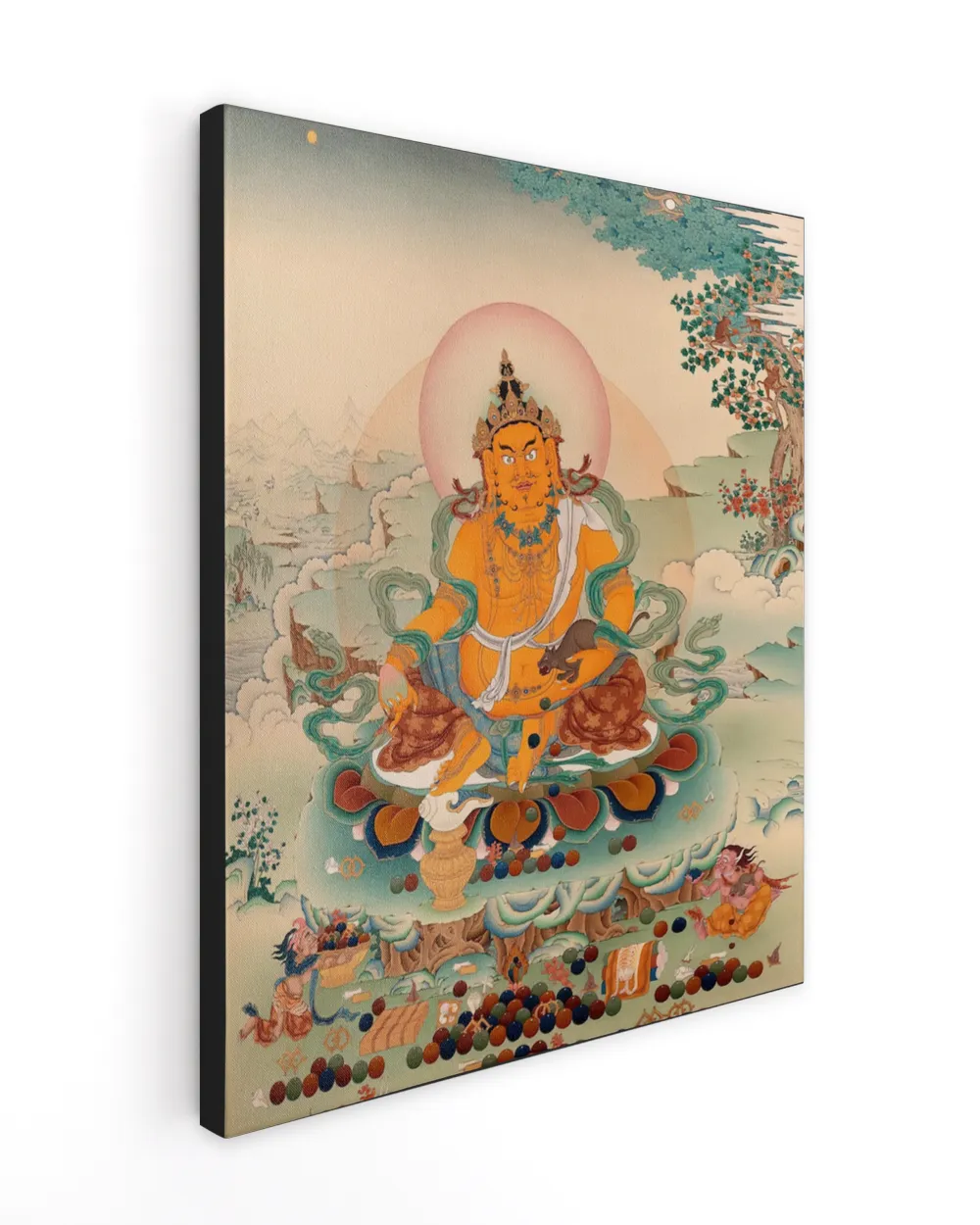 Dzambhala | Wealth Deity Thangka | Vajrayana Canvas Print