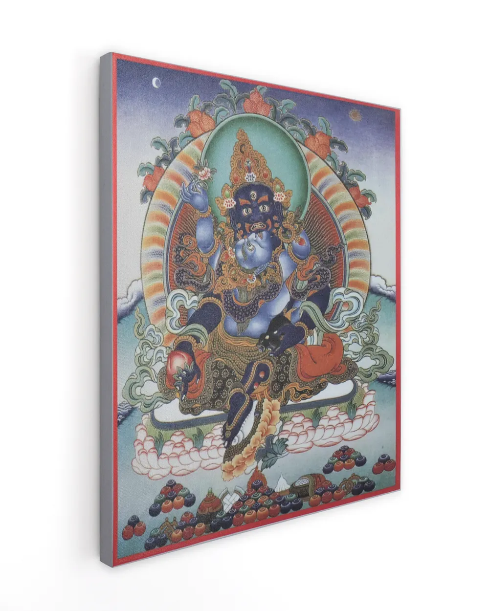 Black Dzambala, Kubera, Tibetan Thangka