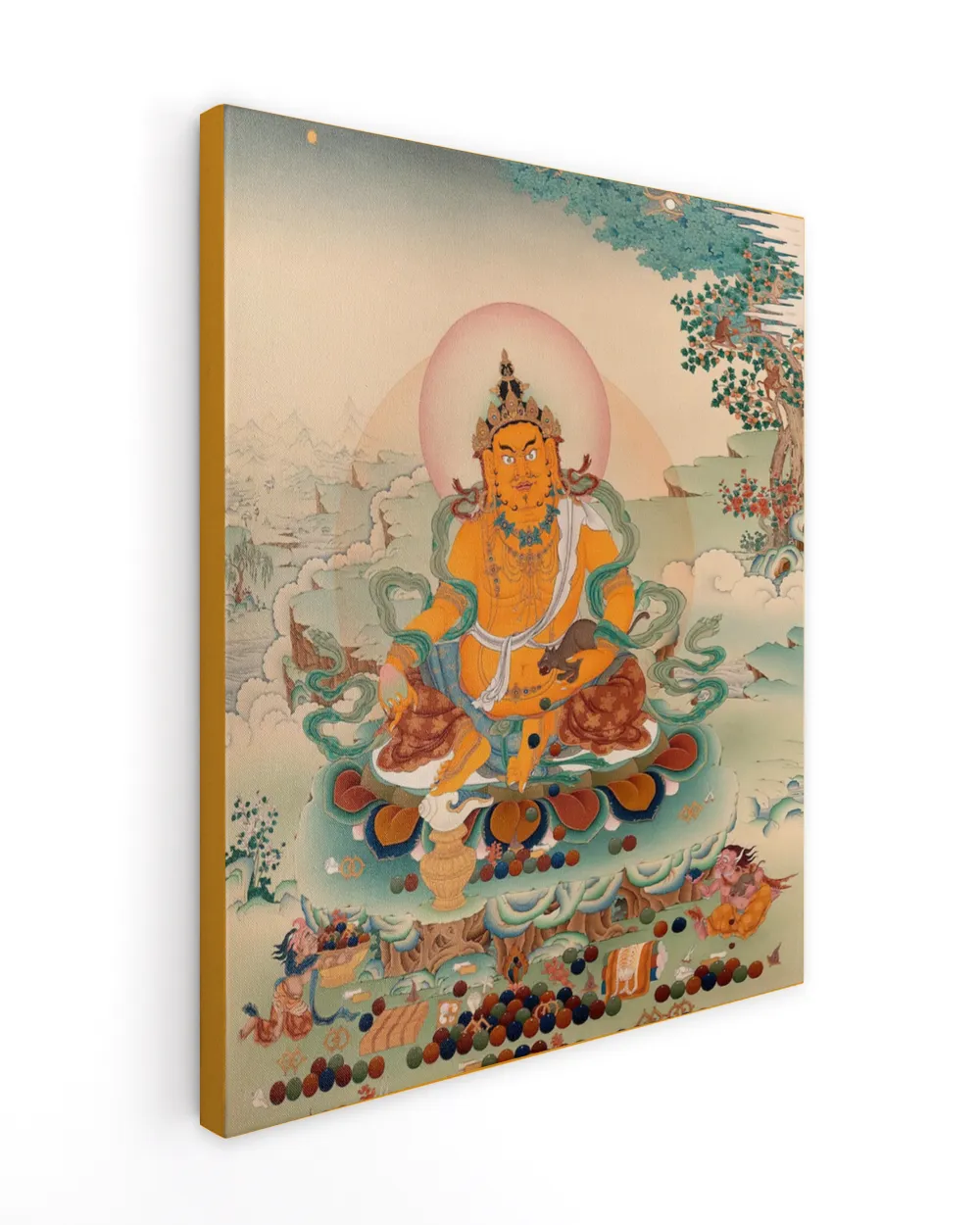 Dzambhala | Wealth Deity Thangka | Vajrayana Canvas Print