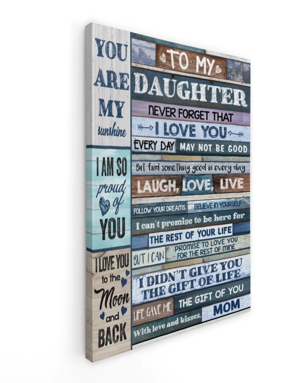 To My Daughter. Never Forget That I Love You | Gift For Daughter, Canvas Wall Art, Home Decor Wall Art, Mom And Daughter