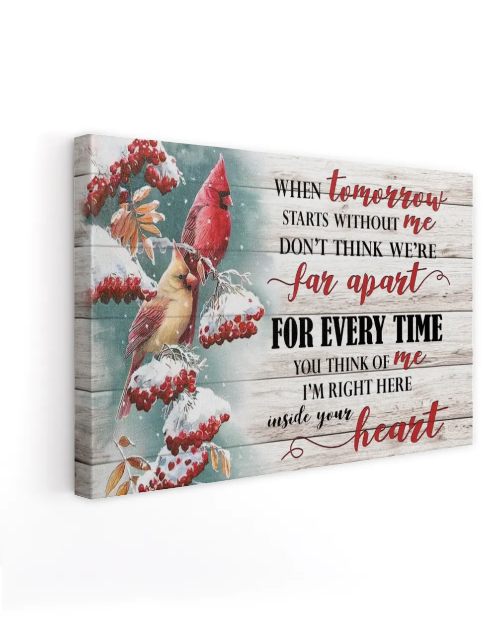 Inside Your Heart | Gift For Wife, Gift For Husband, Northern Cardinal Canvas.