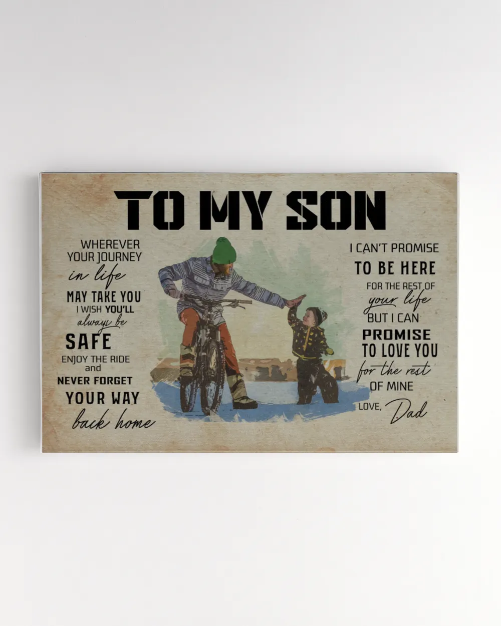 To My Son Ready To Hang Canvas (24x16 inch) white 24x16in
