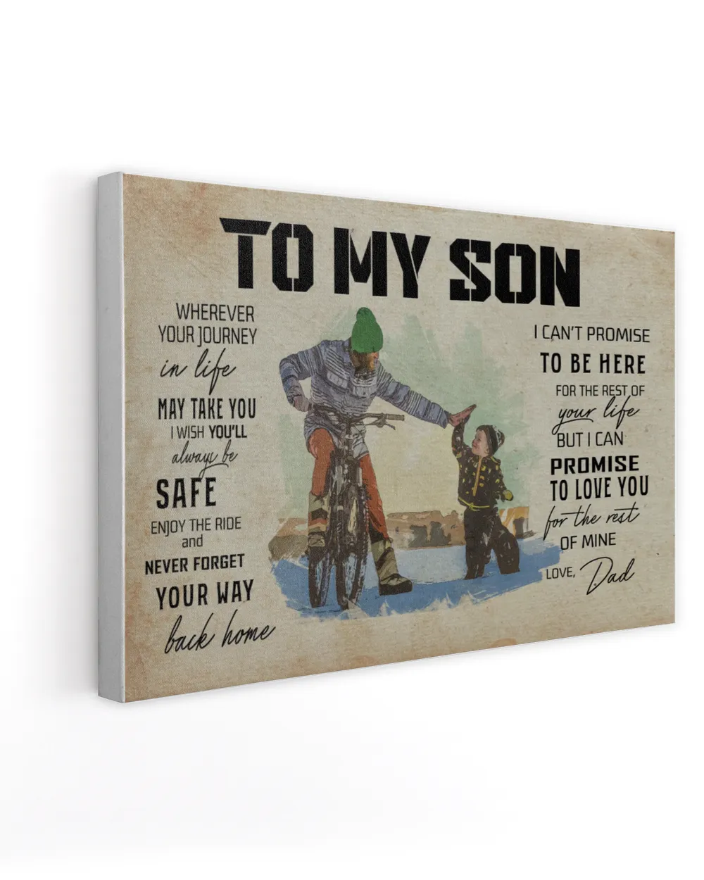 To My Son Ready To Hang Canvas (24x16 inch) white 24x16in