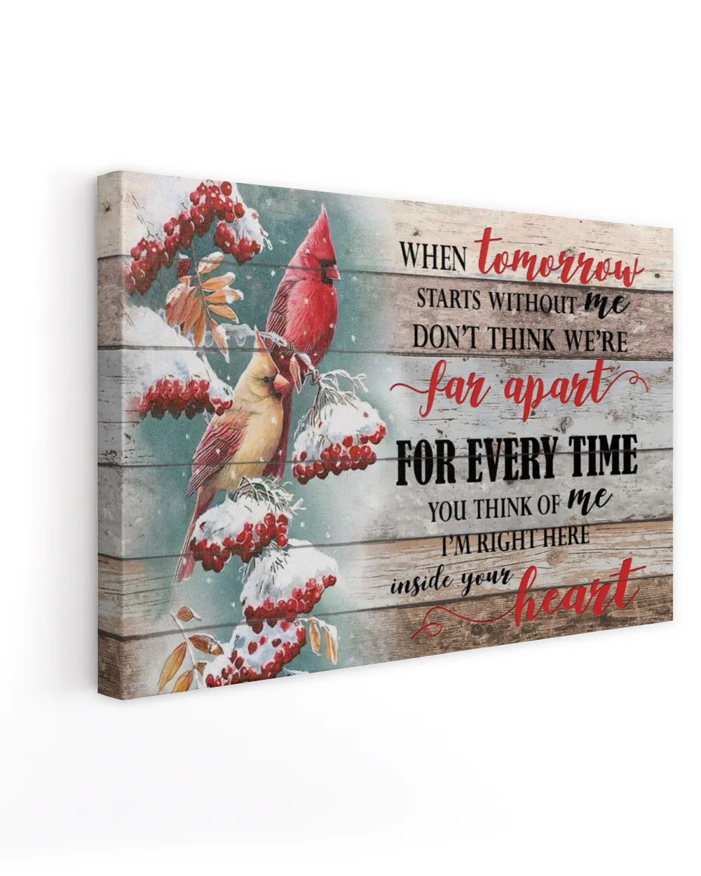 Inside Your Heart | Gift For Wife, Gift For Husband, Northern Cardinal Canvas.