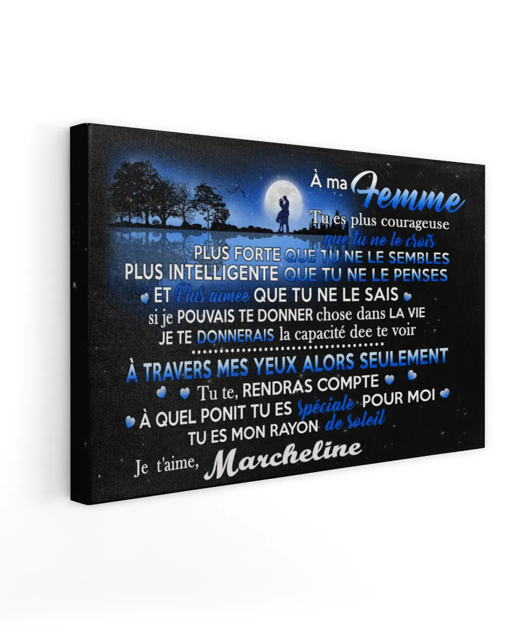 A ma femme Ready To Hang Canvas (24x16 inch) white 24x16in