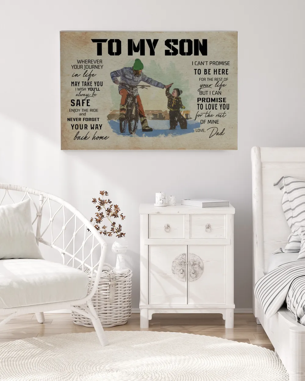 To My Son Ready To Hang Canvas (24x16 inch) white 24x16in