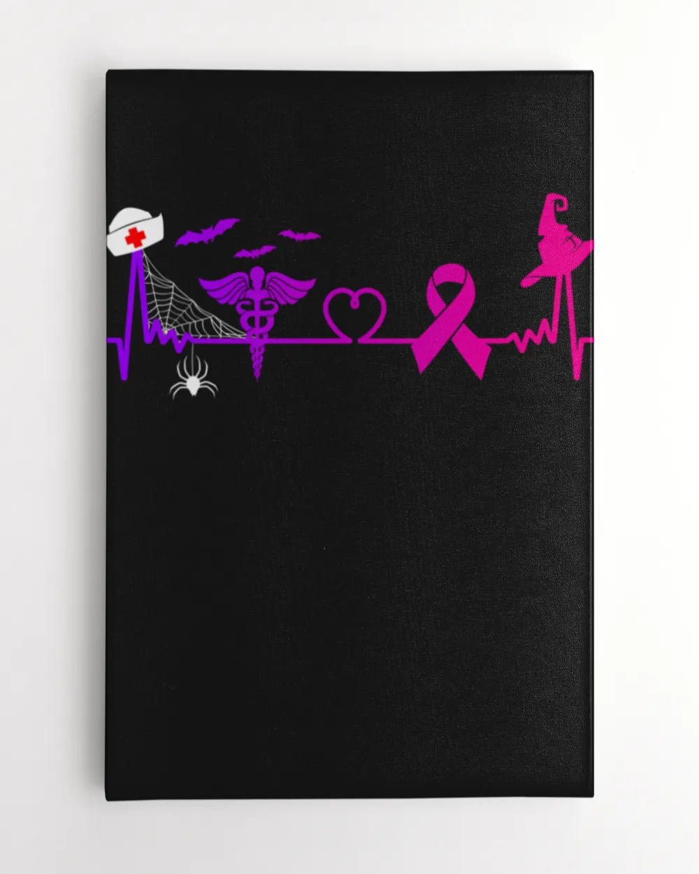 Pink Heartbeat Halloween Breast Cancer Awareness Nurse