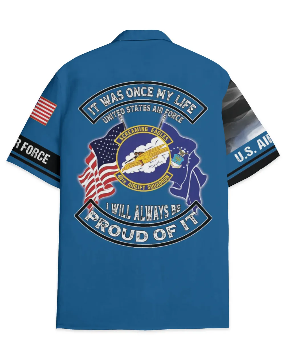 40 AS 40th Airlift Squadron US Flag Hawaiian Shirt