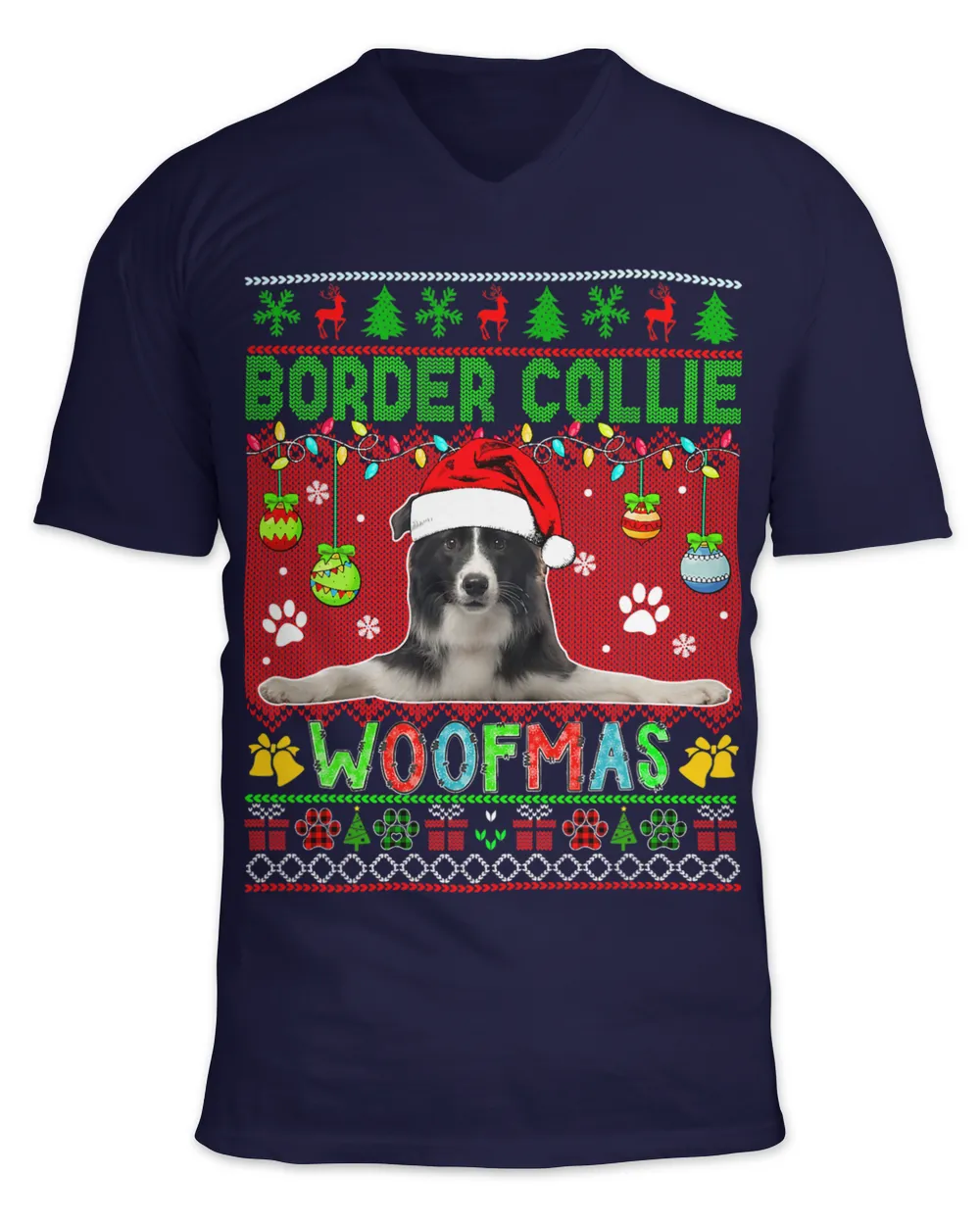 Border Collie Christmas Woof Santa Border Collie Dog Lover 24
