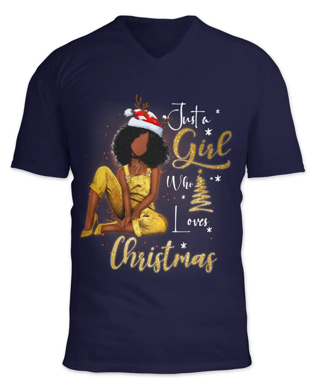 Funny Black Mrs Santa Just A Girl Who Loves Christmas 305