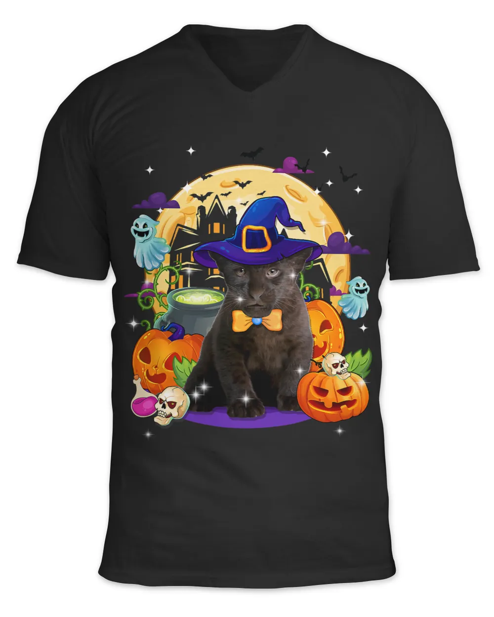 Panther Gift Halloween Costume With Moon Pumpkin Boo Kids Girl