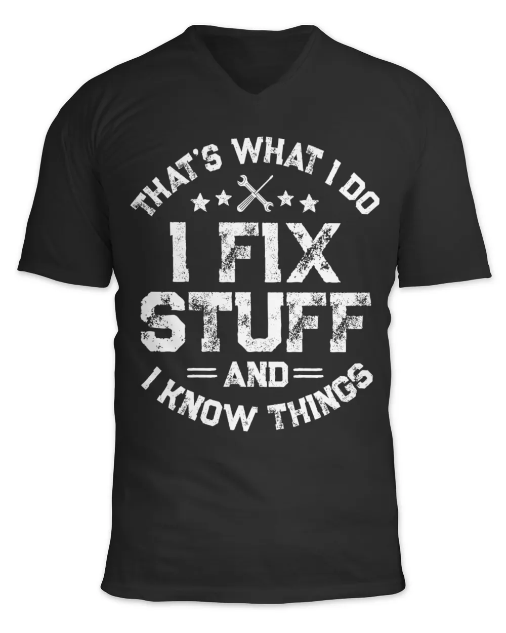 I fix Stuff, funny Unisex Jersey SS V-Neck T-Shirt black s