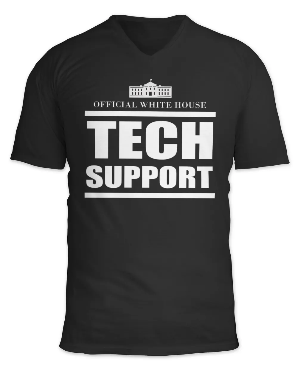 Tech Support Unisex Jersey SS V-Neck T-Shirt black s