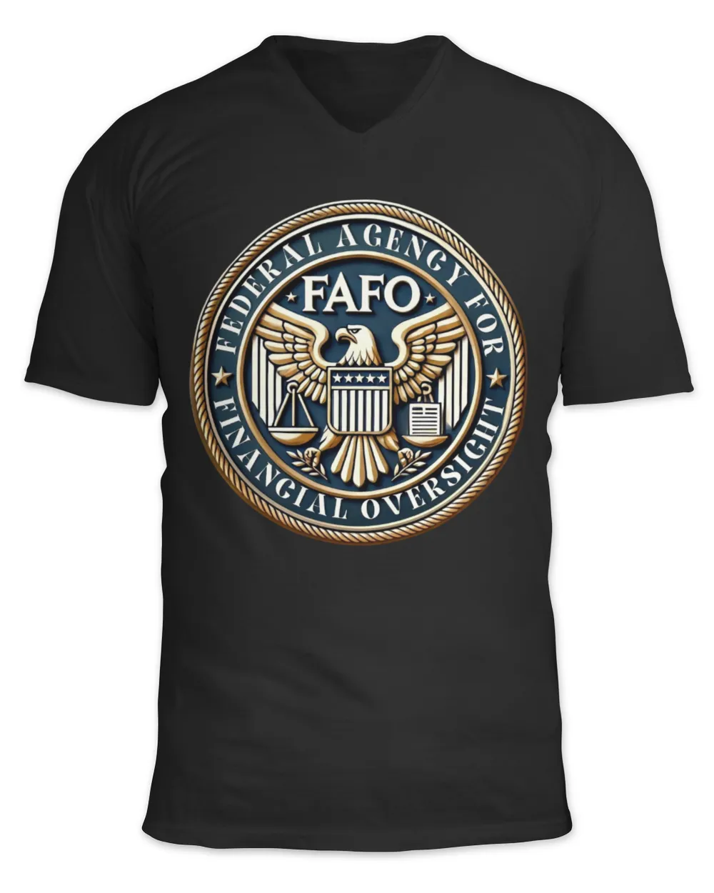 FAFO Unisex Jersey SS V-Neck T-Shirt black s