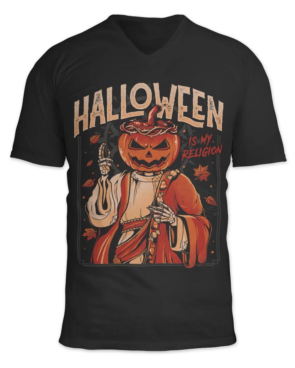 Halloween Is My Religion Funny Pumpkin Jesus664