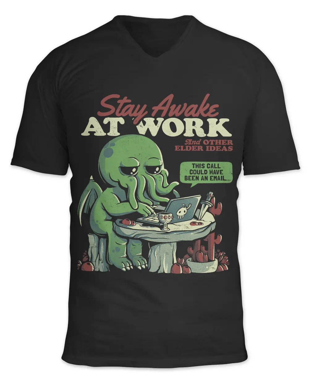 Stay Awake At Work Halloween Bored Cthulhu Funny Home Office562