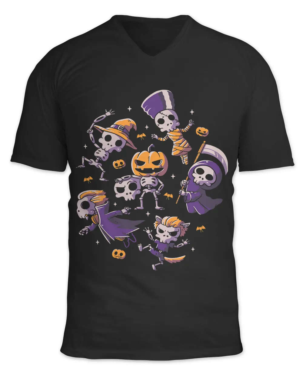 Funny Halloween Skeletons Partying Cute Creepy Skulls548