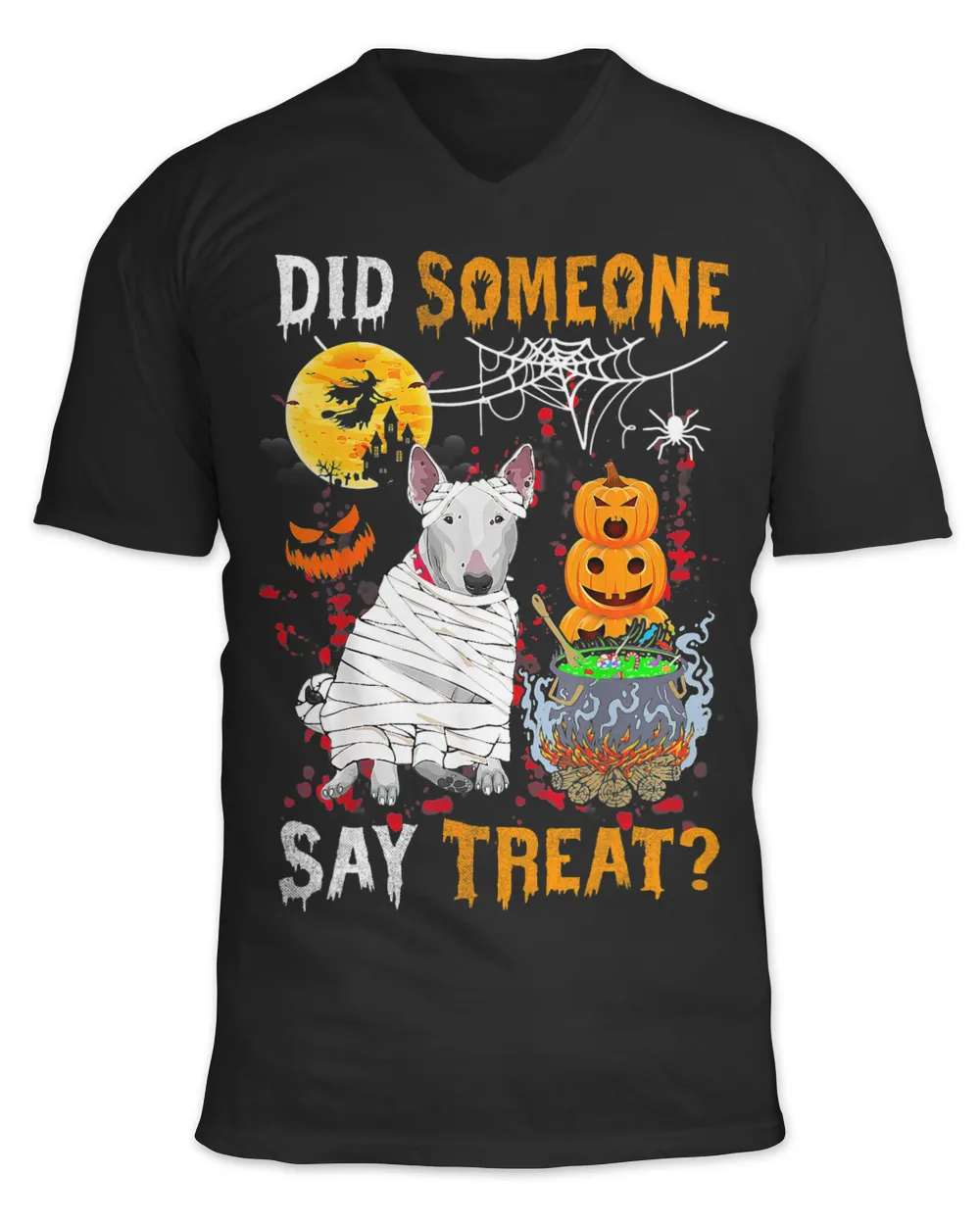 Bull Terrier Dog Halloween Did Someone Say Treat 194