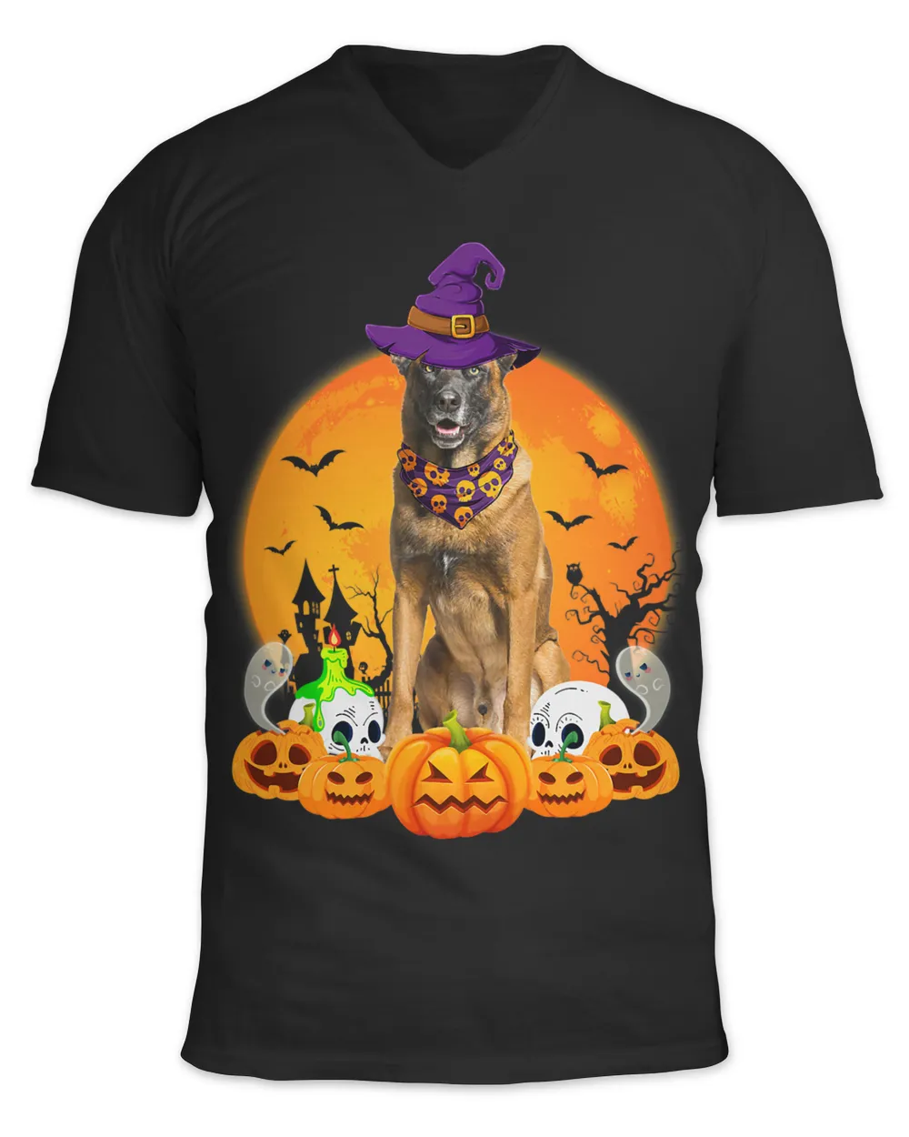 Belgian Malinois Witch Pumpkin Halloween Dog Lover Funny 417