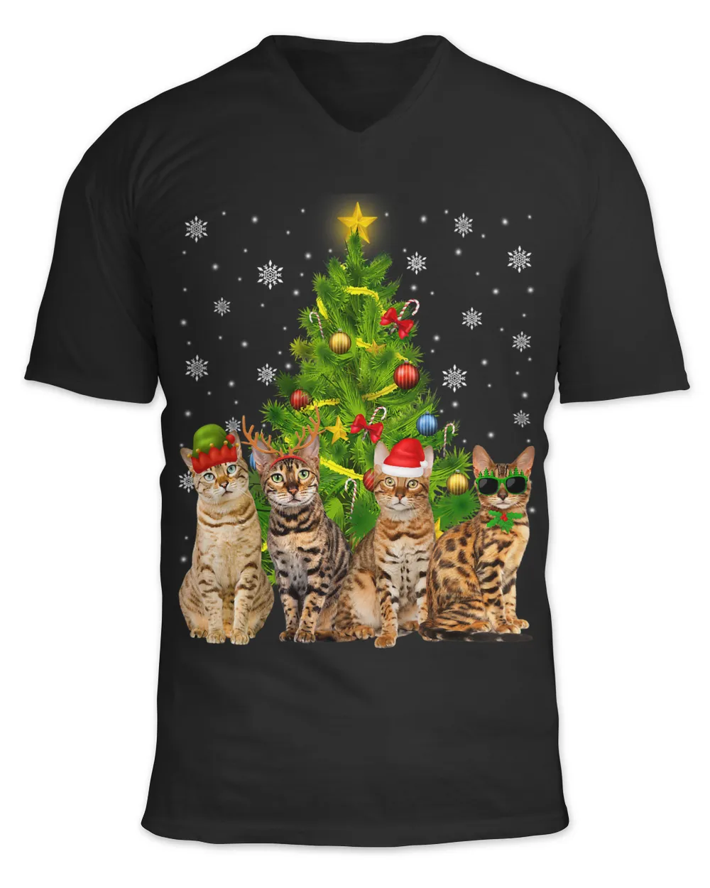 Cat Bengal Christmas Tree Funny Cat Lover Cat Owner 287