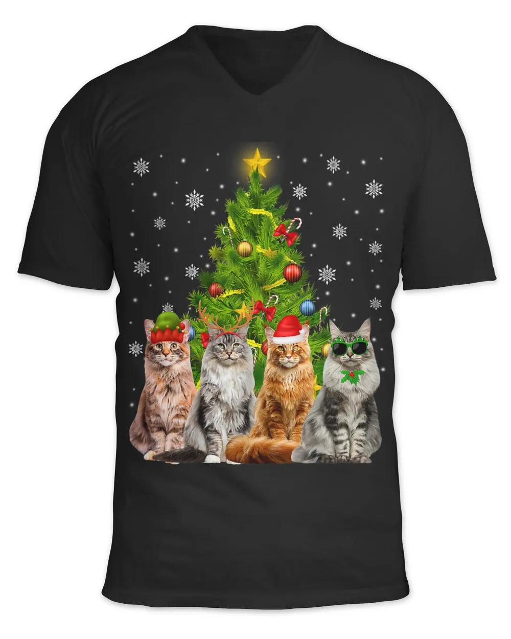 Cat Maine Coon Christmas Tree Funny Cat Lover Cat Owner 281