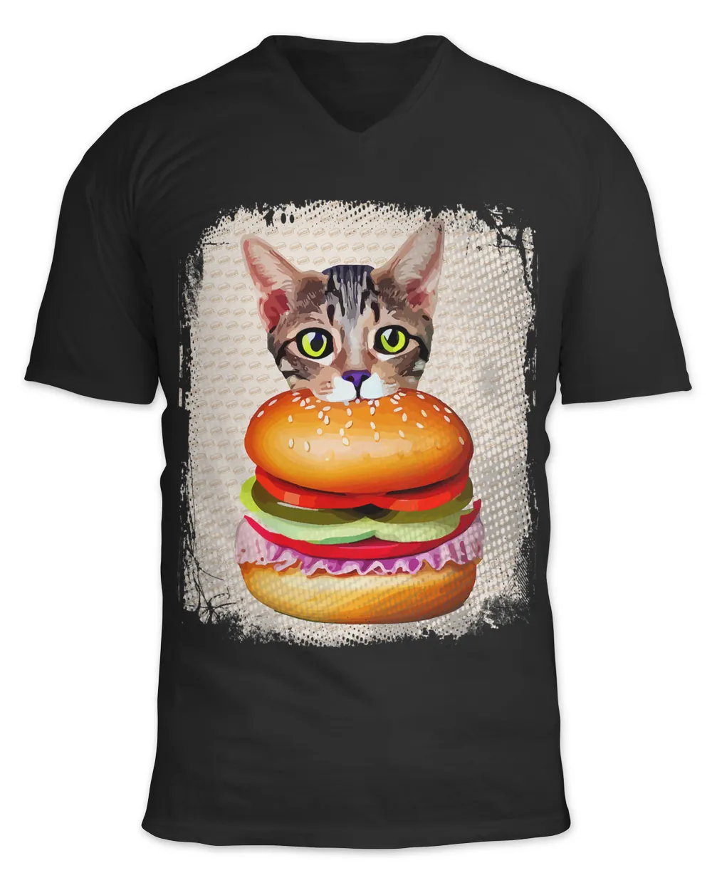 Funny Hamburger Cat Catburger Burger Purr Meow Cat Lover Art 206