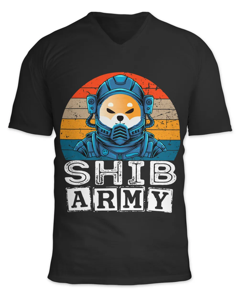 Cryptocurrency Shiba Inu Shib Army to the moon Crypto Meme 311 Unisex Jersey SS V-Neck T-Shirt black s