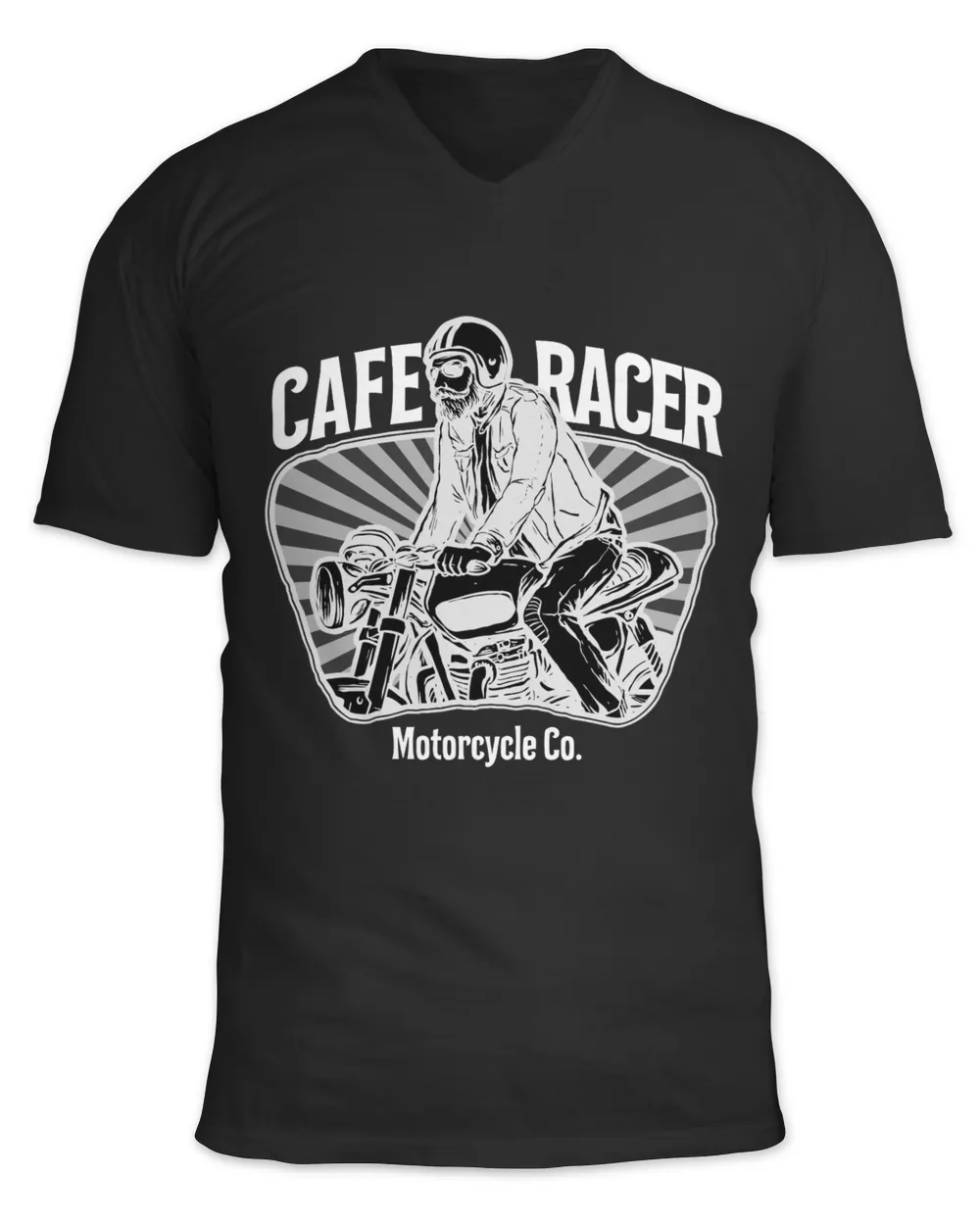 Men Cafe Racer Motorcycle Co Unisex Jersey SS V-Neck T-Shirt black s