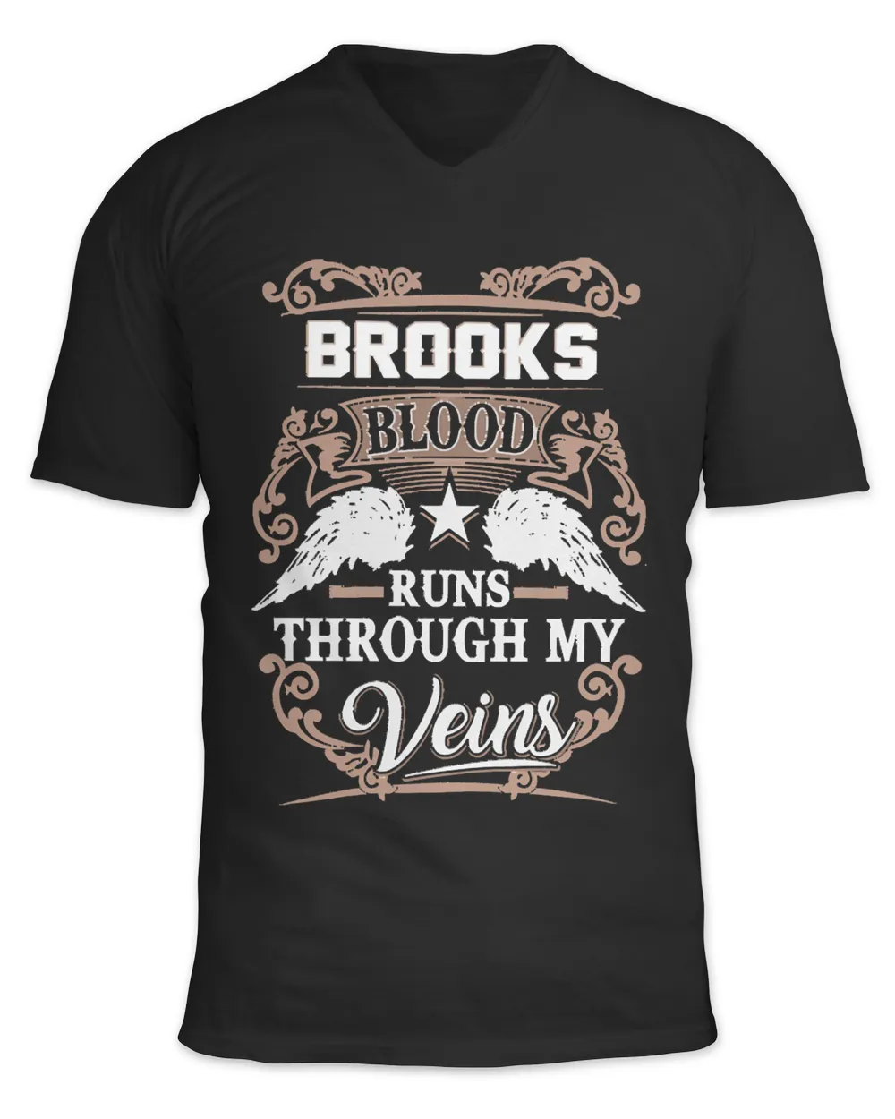 Brooks T- Shirt Brooks Name T Shirt - Brooks Blood Runs Through My Veins Gift Item T- Shirt
