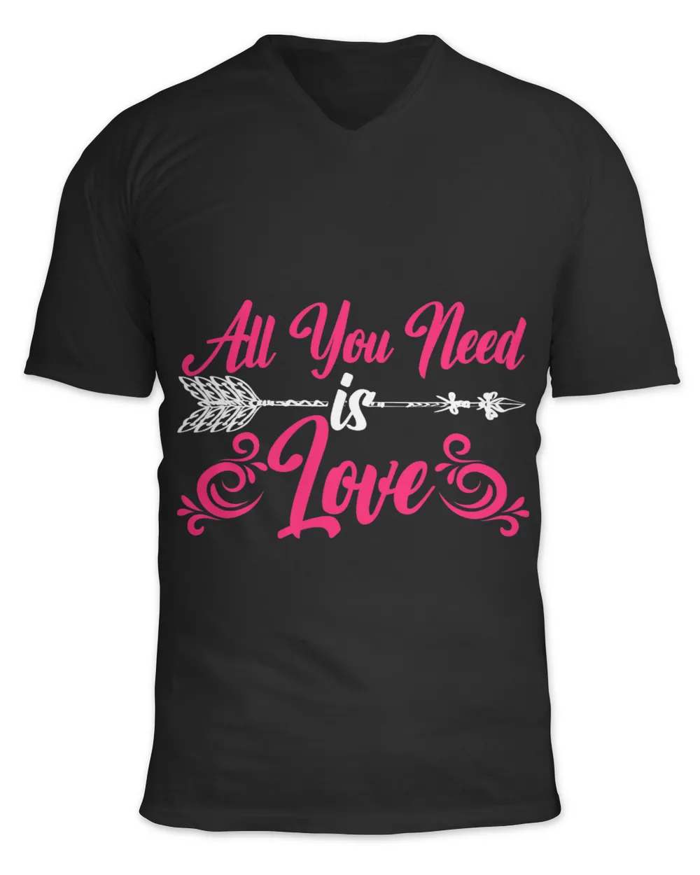 All You Really Need Is Love Tradition Valentines Unisex Jersey SS V-Neck T-Shirt black s