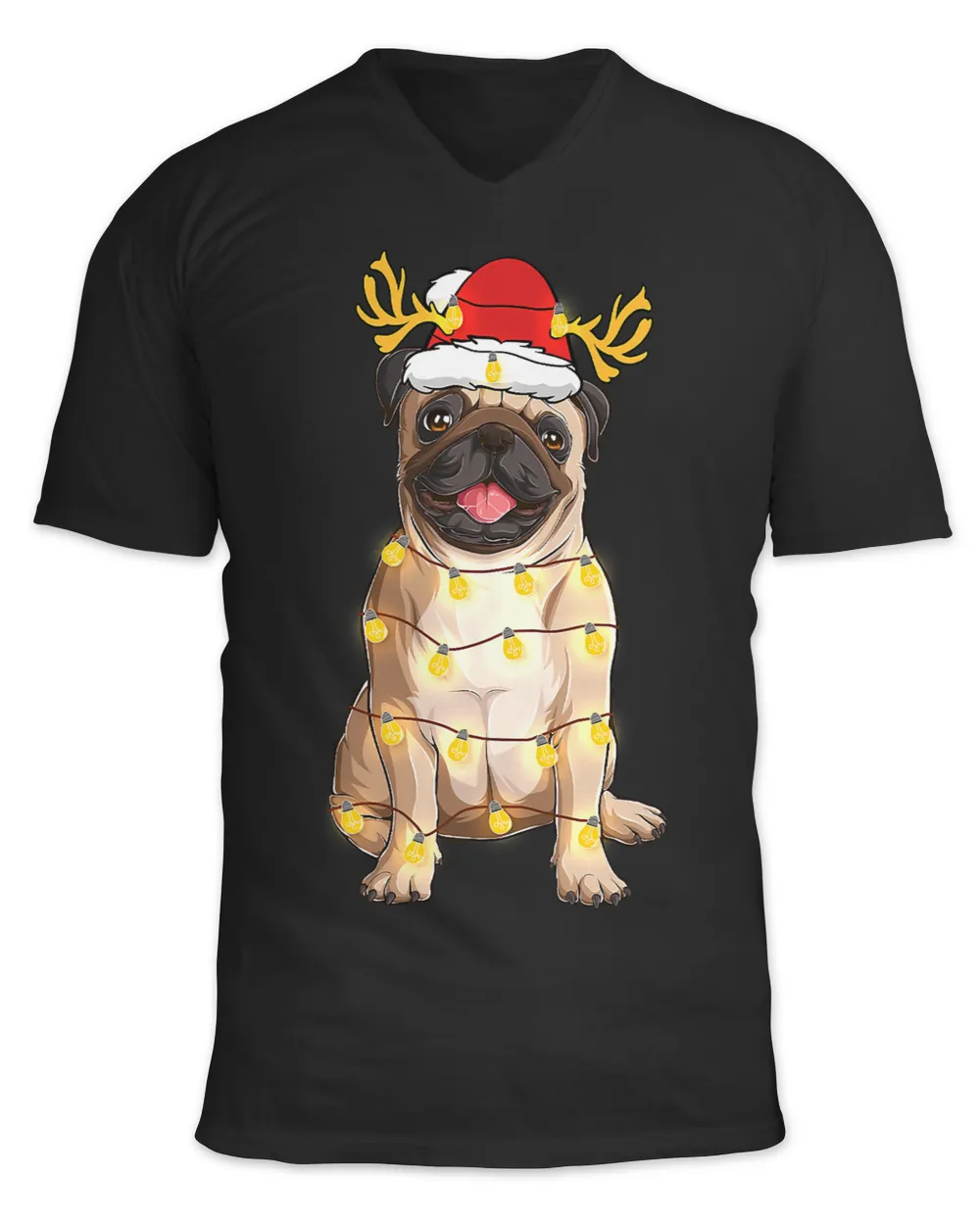 Pug Lover Christmas Lights Xmas Matching Family Dog Lover 237 Pugs Dog