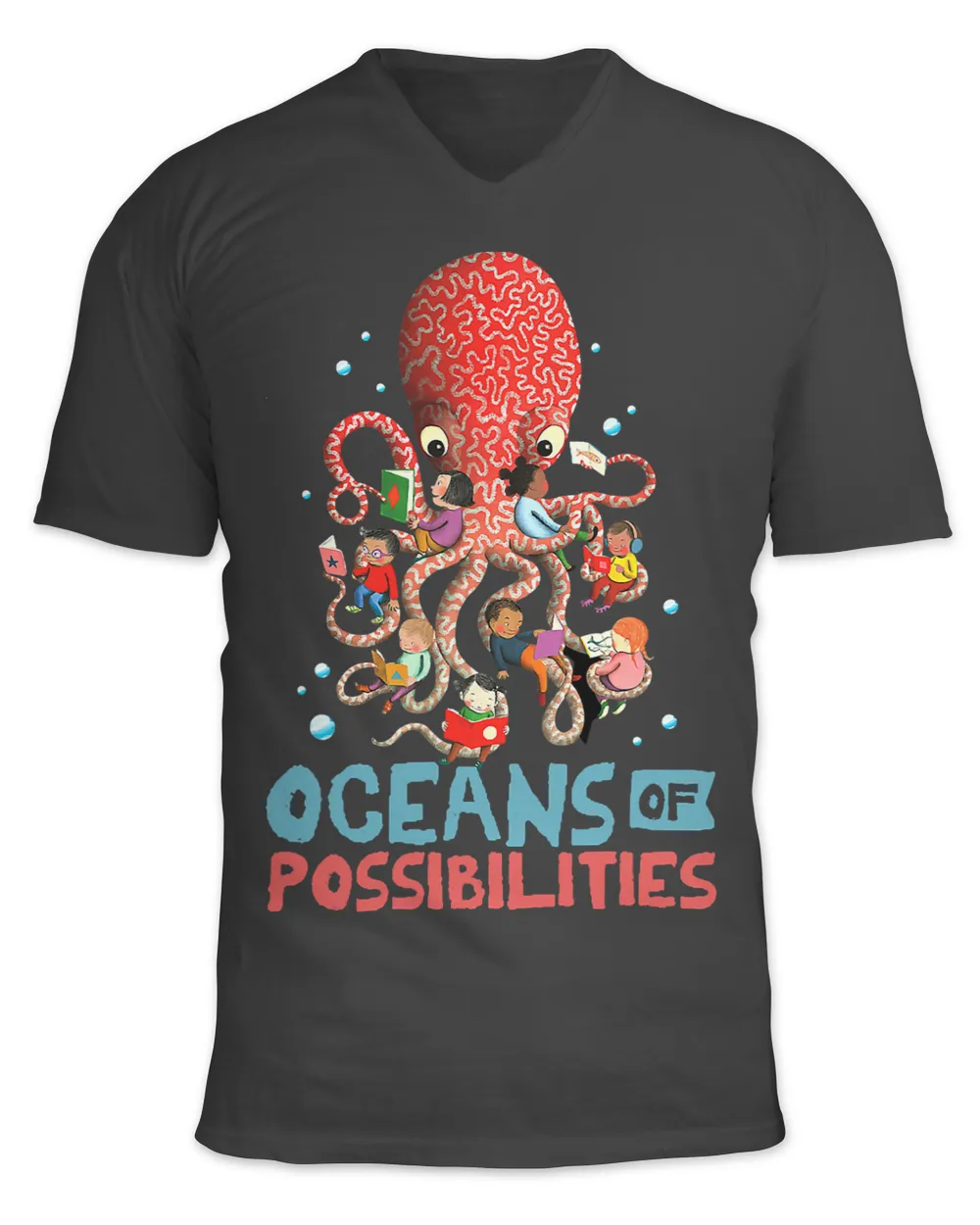 Book Reading Oceans Of Possibilities Summer Reading Tshirt Octopus2