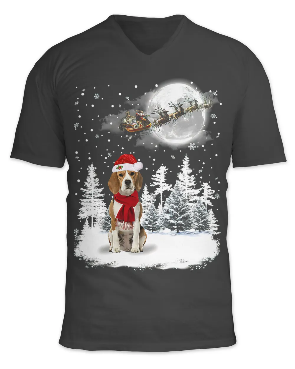 Bealge Dog Under Moonlight Snow Christmas Pajama 285