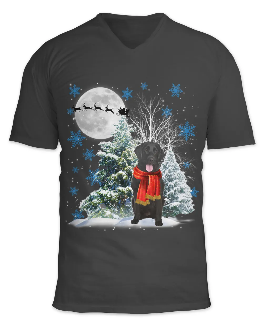 FlatCoated Retriever Under Moonlight Snow Christmas Pajama 129