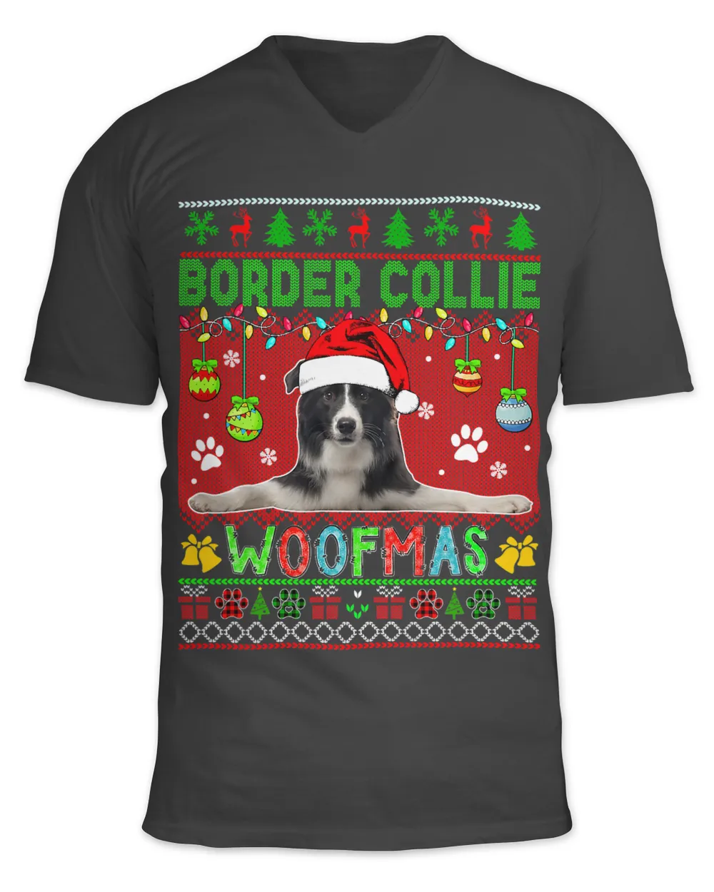 Border Collie Christmas Woof Santa Border Collie Dog Lover 24