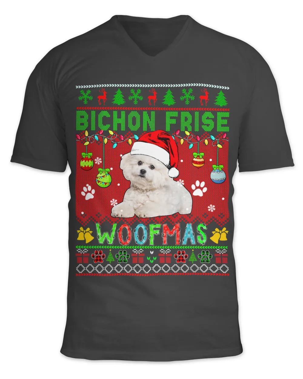 Bichon Frise Christmas Woof Santa Bichon Frise Dog Lover 49