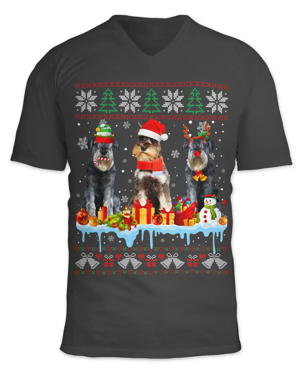 Ugly Christmas Schnauzer Dog Santa Xmas Dog Costume 15