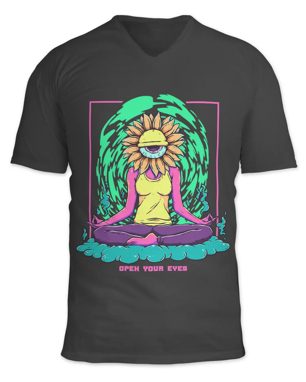 Open Your Eyes Weirdcore Aesthetic Sunflower Eye Yoga Lover 555