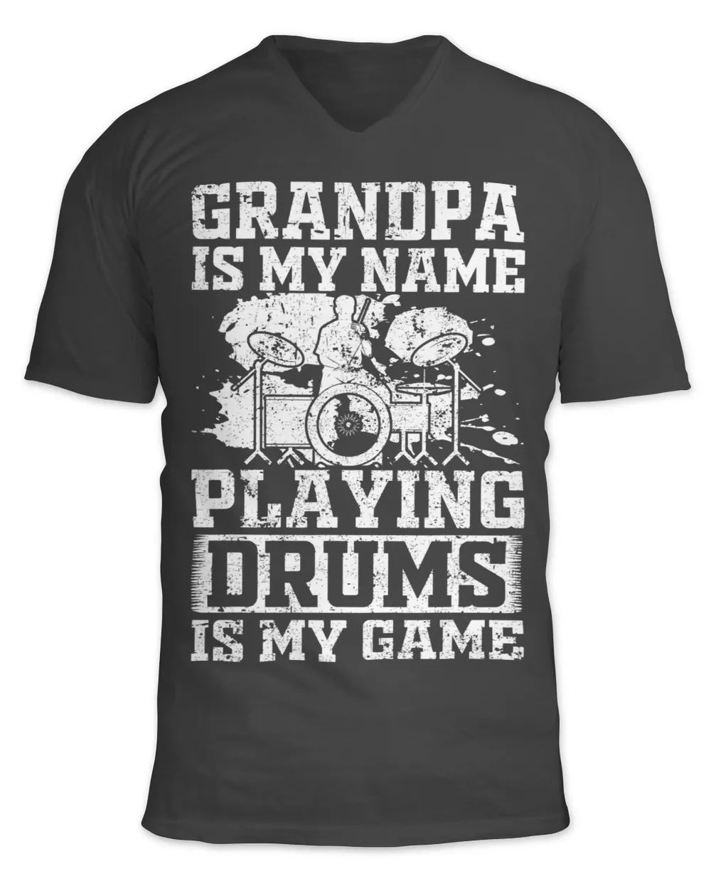 Mens Grandpa Is My Name Playing Drums Is My Game Drum Player
