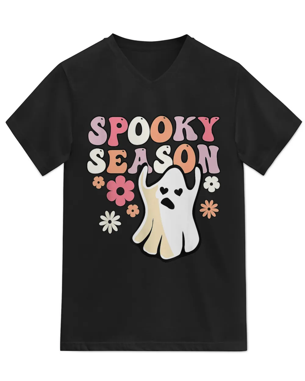 funny halloween Groovy Ghost Spooky Season vintage T-Shirt