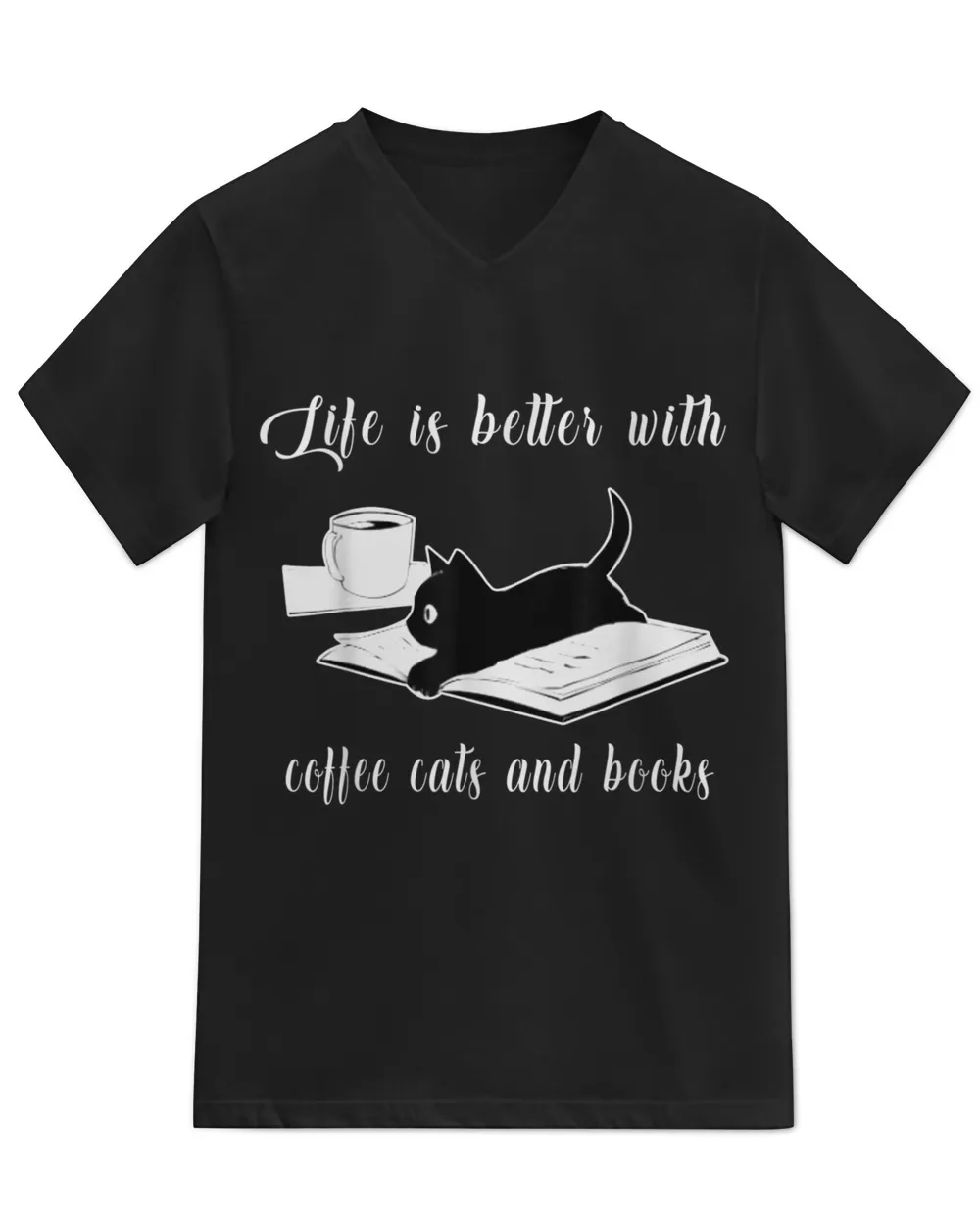 Life Is Better with Coffee Cats And Books - Cat Lover QTCAT091222A7