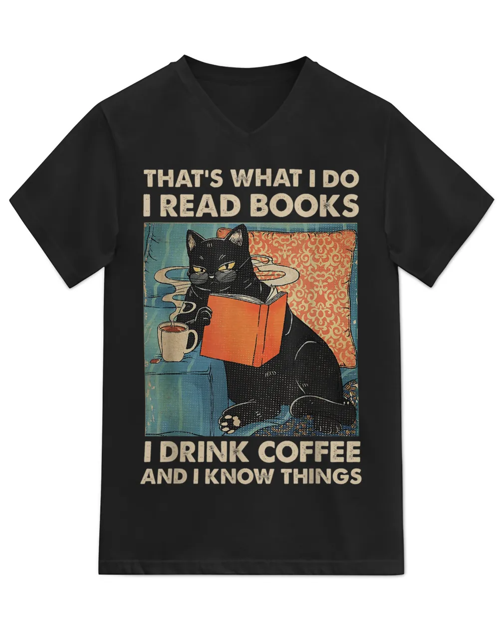 Black Cat I Read Books I Drink Coffee And I Know Things QTCAT121022A3