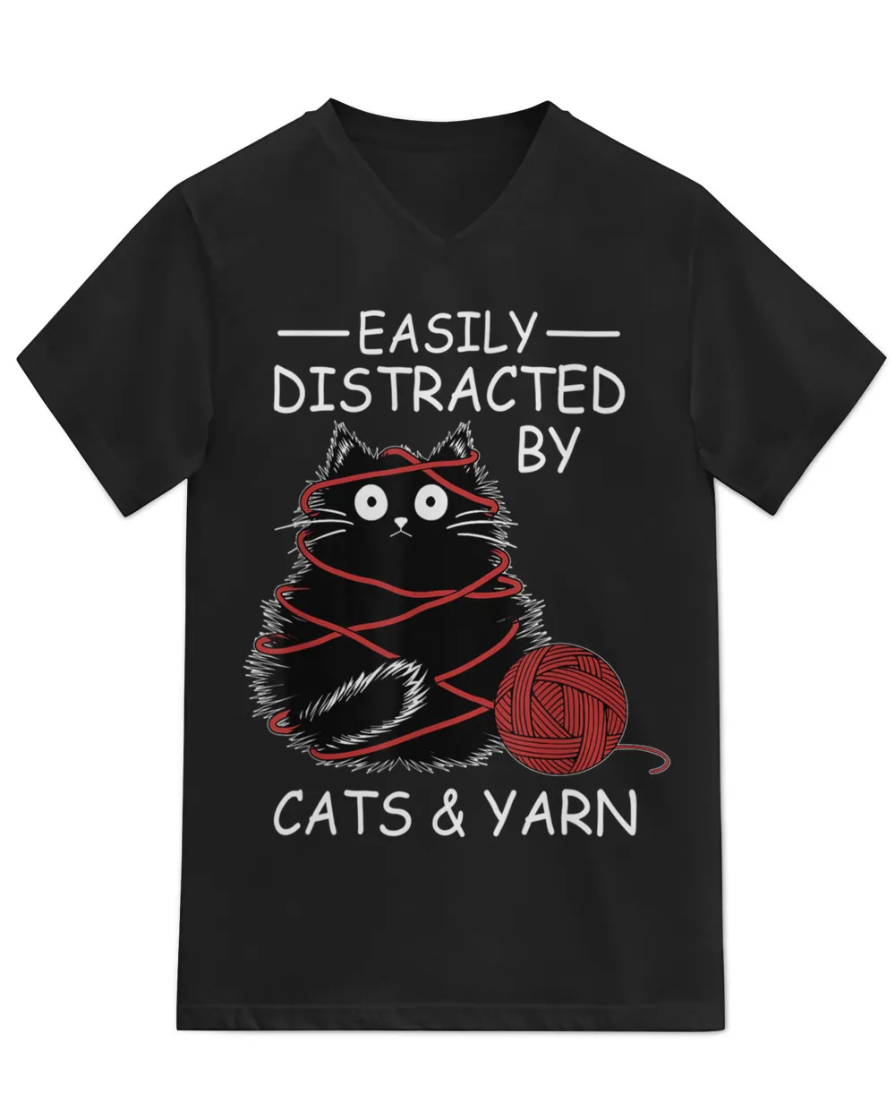 Easily Distracted By Cats And Yarn Kitten Lover Crochet HOC050523A2