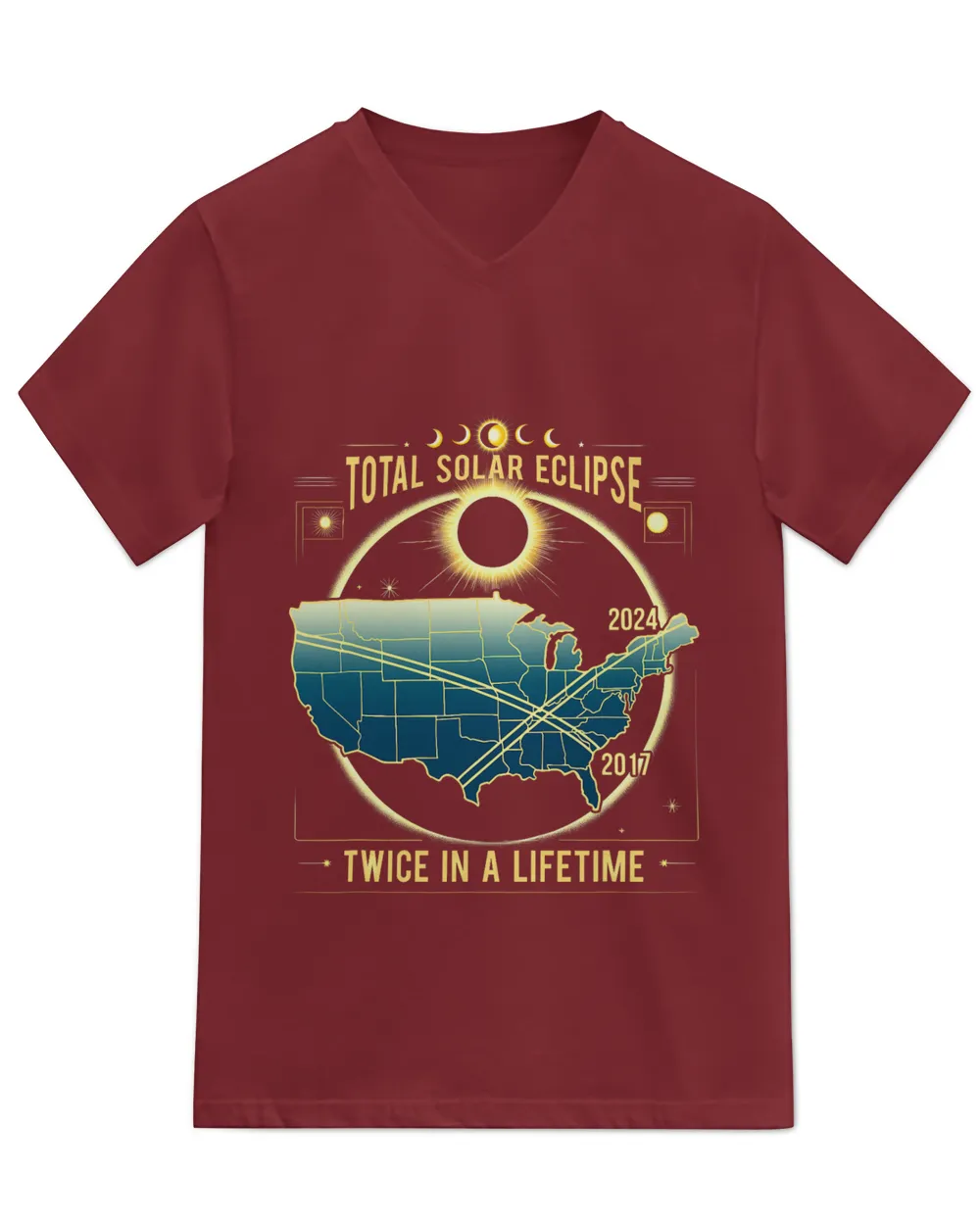 Total Solar Eclipse Twice in a Lifetime 2024 Tee Gift T-Shirt